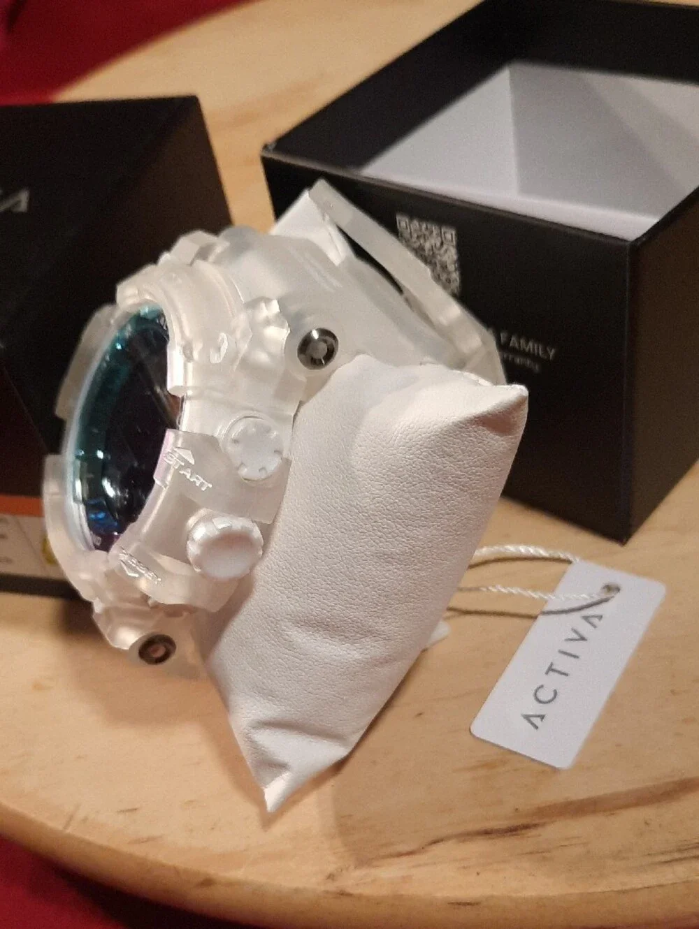 Activa Arctic White Digital Sports Watch with Blue/purple Accent Dial